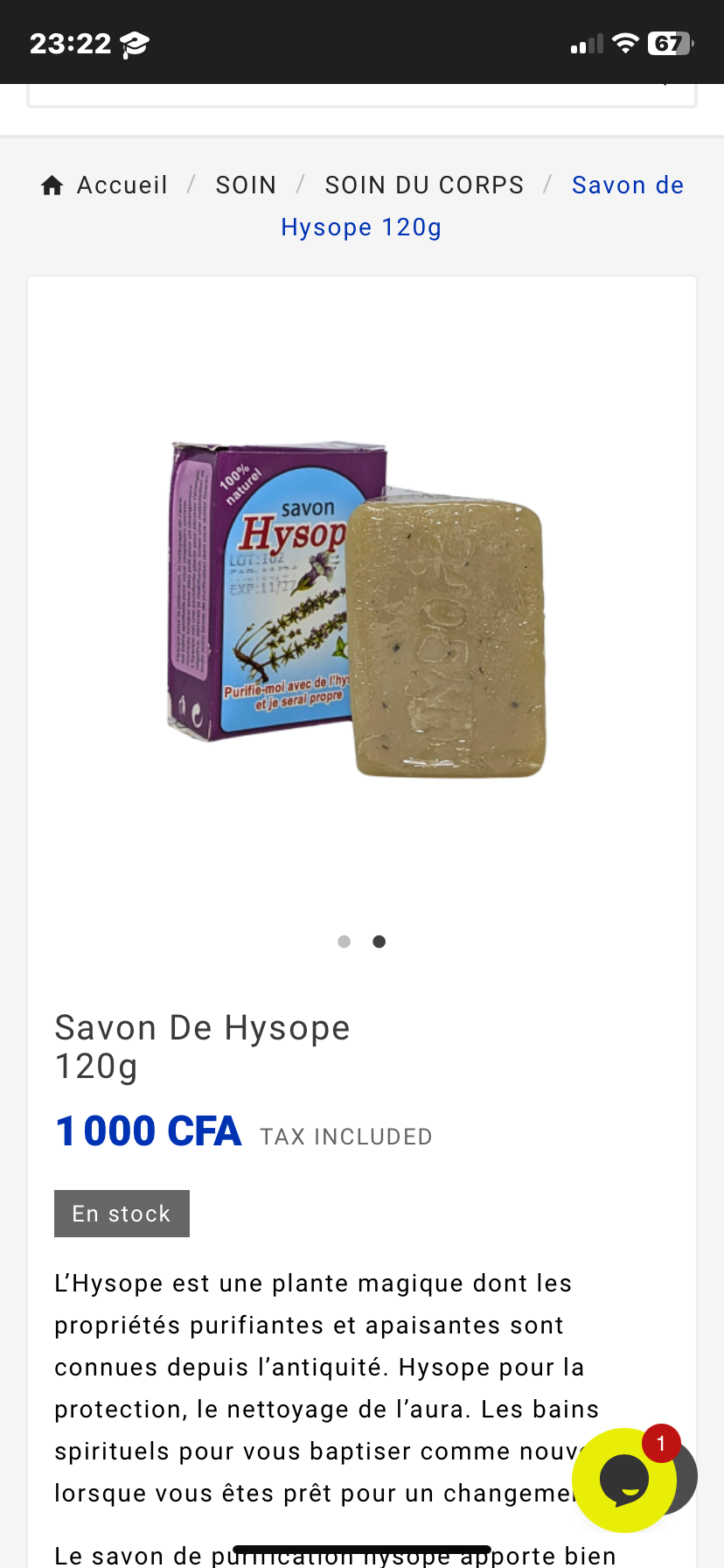 Savon de Hysope 120g